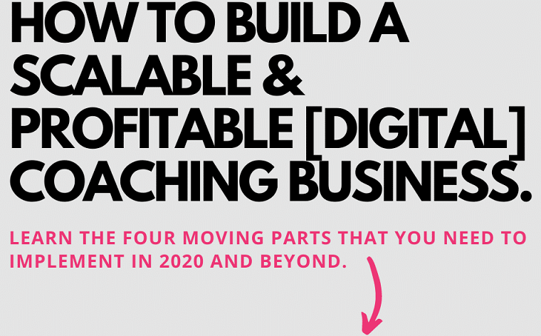 text How to build a scalable & profitable digital coaching business.